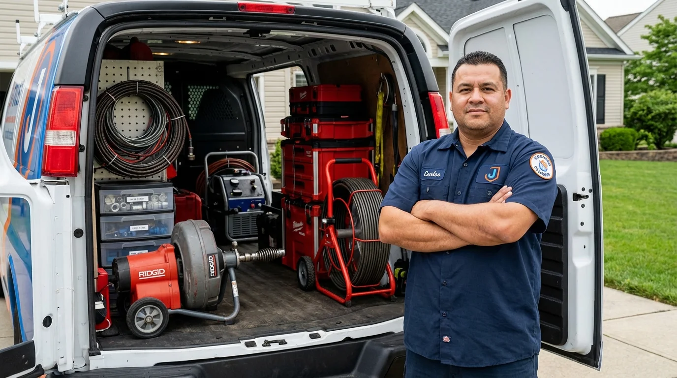 Professional drain cleaning equipment and Johns Plumbing LLC plumber in Uvalde