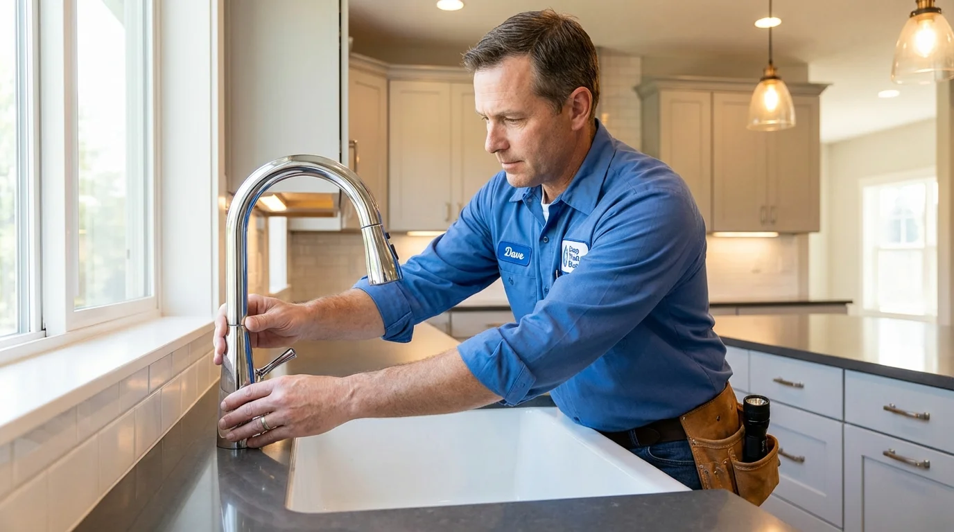Kitchen faucet installation by Johns Plumbing LLC in Uvalde
